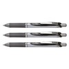 ぺんてる ボールペン ノック式エナージェル 0.7mm シルバー軸 黒インキ BL77-A 【 ３本】