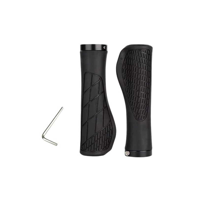 Loopunk Bicycle Handle Grips, Black, 1 Pair (2 Pieces) Set,