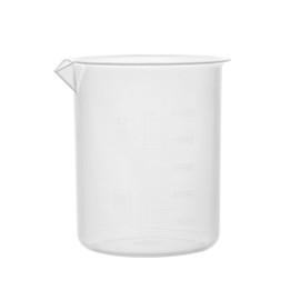 Plastic Beaker, 500ml - Polypropylene Plastic - Raised Graduations, Tapered Spout - Euro Design - Eisco Labs