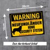 Newfoundland Sign Neufi Warning Security System Door Sign Dog Warning