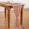 Socomi Rose Gold Chiffon Table Runner Fall Thanksgiving Boho Rustic