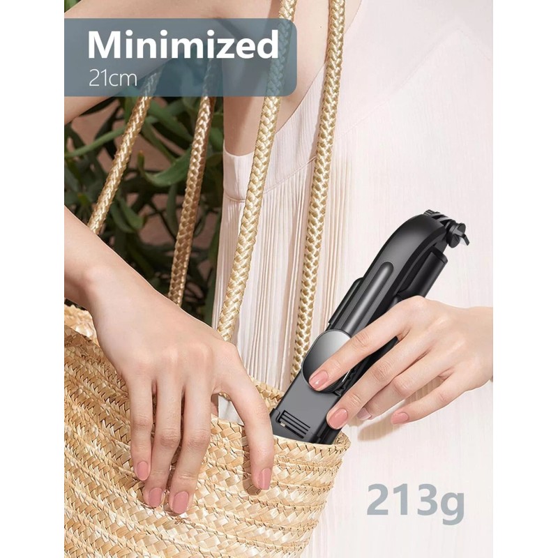 Pnitri Selfie Stick Tripod with Light45''with Wireless Remote,Portabl