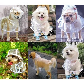 Dog Raincoat, Pet Raincoat, Kappa Poncho, For Small Dogs, Medium Dogs, Large Dogs, Shiba Inu, Water Resistant, Transparent Synthetic Resin, Wind Protection, Cold Protection, Easy To Put On And Take