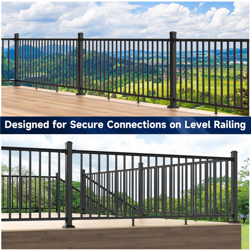 Egadis 4 Pack Aluminum Deck Railing Bracket Connector with Level