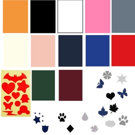 Nylon Repair Sheet [12 Colors + 1 Model] Just Stick on Sticker Type, 7.9 x 5.9 inches (20 x 15 cm), Paste Patch, Waterproof, Washable, For Repairing Jackets, Umbrellas, Tents, Sleeping Bags,