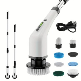 Unbranded 7-in-1 Electric Cleaning Brush Telescopic Handle Multifunction Floor & Kitchen T