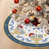 EKOREST Hanukkah Christmas Tree Skirt 36 Inches, Candlestick with Hat