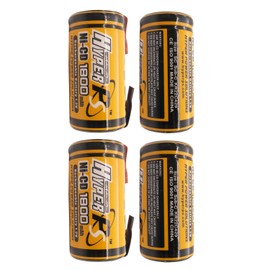 HyperPS 1.2V Sub C SubC 1800mAh NiCd Ni-Cd Rechargeable Battery for Power Tools Battery Pack (w/Tabs) (4 Pack)