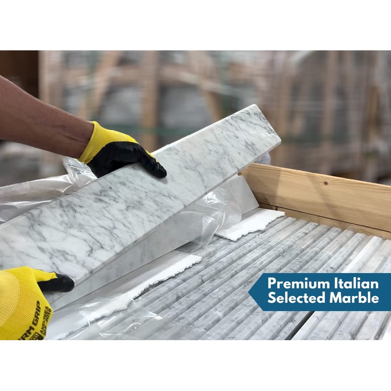 Threshold.Shop Single Hollywood Carrara Marble Threshold for Floor Transitions (Marble