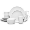 Noritake Colorscapes White-on-White Swirl 16-Piece Coupe Dinnerware Set, Service for