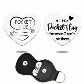 Pocket Hug Long Distance Gifts for Women Men Motivational Gift for Best Friends Friendship Christmas Inspiration Gift for Wife Husband Boyfriend Girlfriend Anniversary Birthday Gift Keepsake Keychains