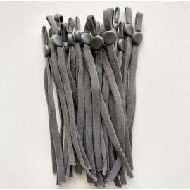 Unbranded 50 Grey Long Soft Elastics With Stoppers, Adjusters For Sewing DIY  Masks