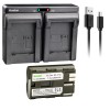 Kastar BP-511 Battery or Dual Slim Charger for Canon Optura