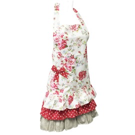 Wrapables Mother and Daughter Ruffles and Roses Apron for Baking, Cooking & Crafts, Adult