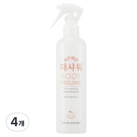 Nature Republic Smooth Shower Peach, 300ml, 4 pcs / 네이처리퍼블릭 매끈매끈 때샤워 복숭아, 300ml, 4개