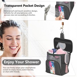Celsisignis Mesh Shower Caddy Portable Beach Bag College Dorm Room Essentials Tote Bag for Bathroom,Gym,Travel,Camping Quick Dry Hanging Shower Organizer Bags for Women Men College Student