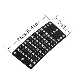 STWTR Unisex Black Metal Spike Studded Punk Rock Biker Wide Strap Leather Bracelet