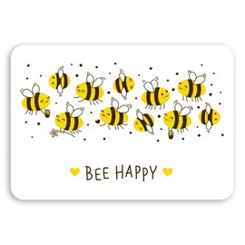 2 x 10cm Be Happy Bees Vinyl Stickers - Bumble Bee Cute Laptop Sticker #31988 (10cm Wide)