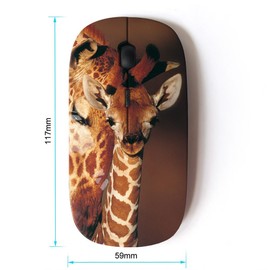 KOOLmouse [ Optical 2.4G Wireless Mouse [ Giraffe Cub Baby Brown Pattern Orange Africa ]