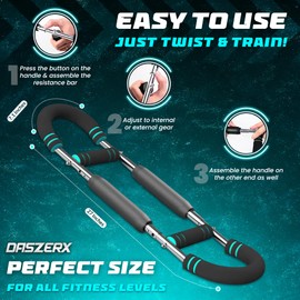 Adjustable Twister Arm Trainer for Men & Women - Full Upper Body Gorila Bar - Strengthens Arms, Shoulders, Grip & Chest Workout Equipment - Space-Saving, Detachable Design for Home or Gym (60-100 Lb)