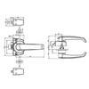 3 Point Entry Lever Lock Aluminum Alloy Door Lock Handle