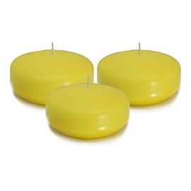 CandleNScent Unscented Floating Candles | 2 Inch - Fits in 2 Inch Vase and Above | Yellow | Floats On Water | Pack of 3