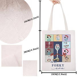 Toy Movie Merch Gift Cartoon Forky Tote Bag WDW Gift for Cartoon Fans Forky Era Tour Gift for Toy Lovers (FORKY ERA)