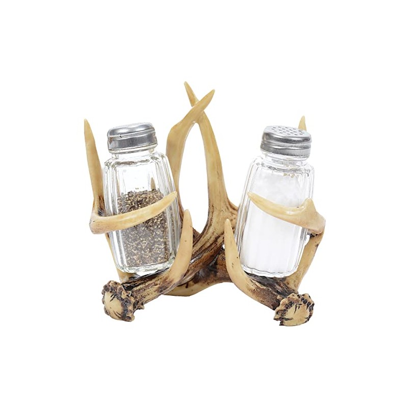 BLACK FOREST DECOR Antler Rack Salt and Pepper Shaker Set