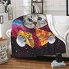 CUAJH Funny Cute Galaxy Cat Pizza Blanket for Adult Kids