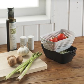 Akebono Sangyo MZ-3537 Chilitori Colander Bowl with Lid, Black, Made in Japan