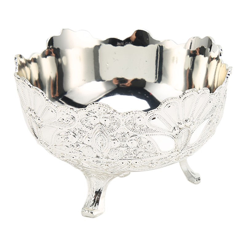Serving Bowl European Style Retro Elegant Alloy Fruit Bowl for