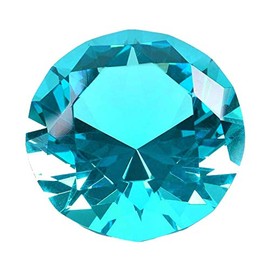 Blue 100 mm Faceted Diamond Paperweight