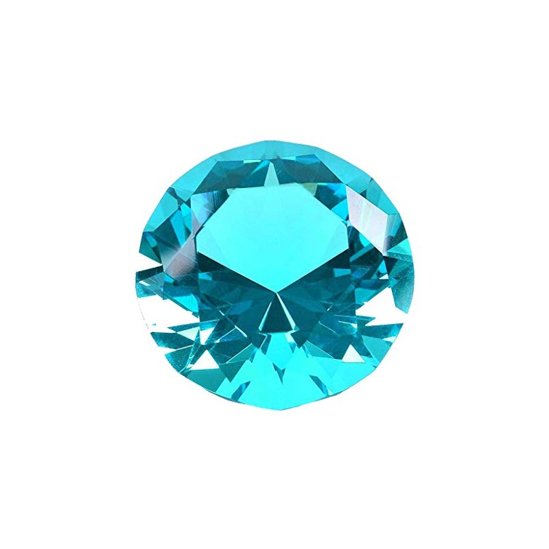 Blue 100 mm Faceted Diamond Paperweight
