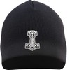 HB_Druck Thorshammer Mjolnir Beanie Hat – Embroidered – Knitted Winter