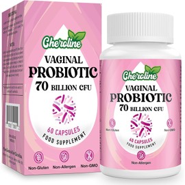 Cheroline Vaginal Probiotics for Women – 70 Billion CFU | 7 Strains + Prebiotic Blend | 13-in-1 Formula for pH Balance, Vaginal, Urinary & Immune Health | 60 Vegan Capsules