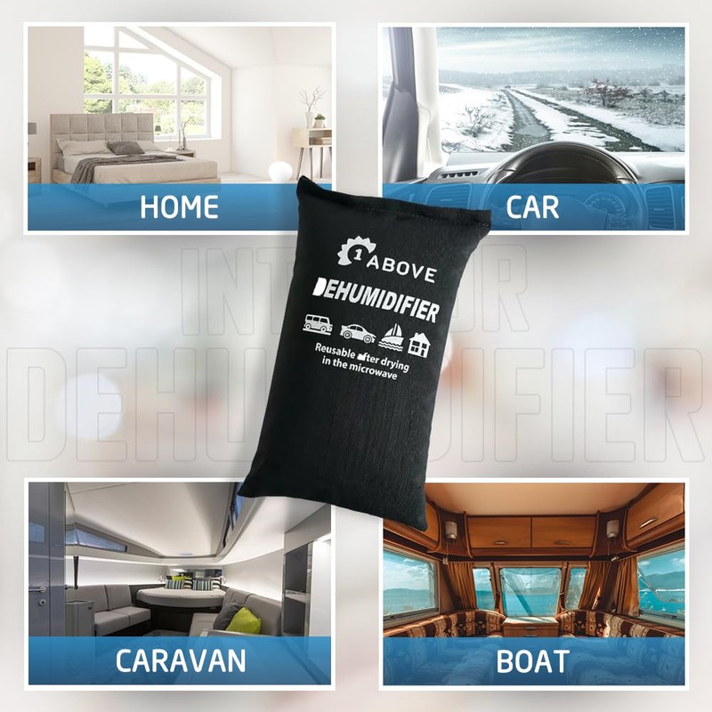 1Above 500g Reusable, Microwaveable Car Interior Dehumidifier Bag - to