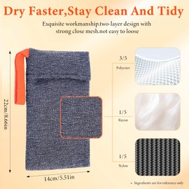 Wanmu 4 Pcs Exfoliating Soap Bags, Deep Exfoliatio Foaming Soap Savers with Quick-Dry Mesh, Body Scrubber Bar Soap Pouch Sock for Bath Shower