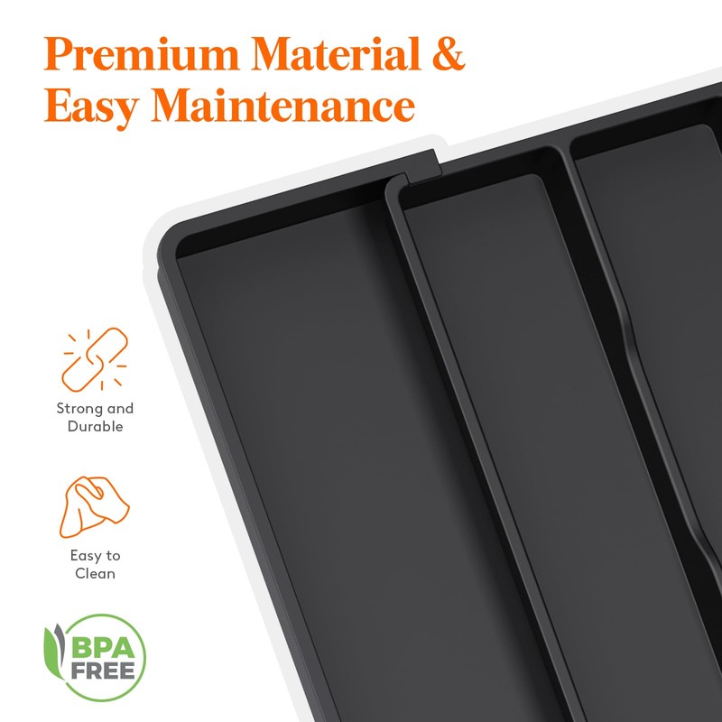 Lifewit Utensil Organizer for Kitchen Drawers, Expandable Cooking Utensil Tray,