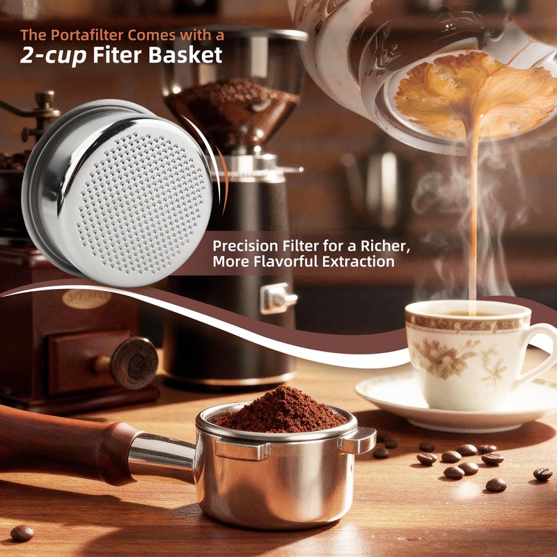 ShanSon Espresso 51mm Bottomless Portafilter with Stainless Steel 3 Ears