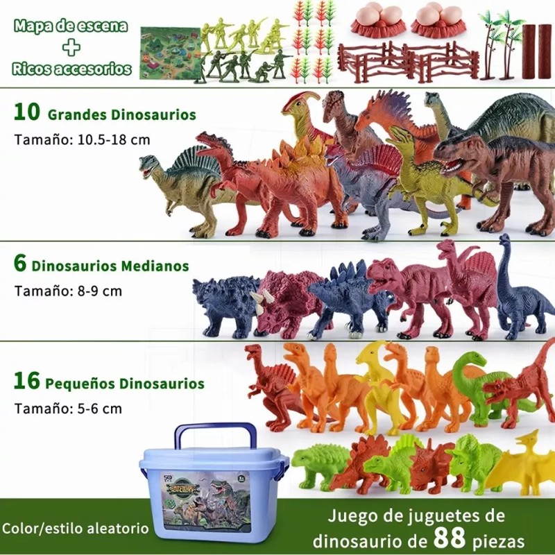 Dinosaurios Jurassic 88 Piezas Con Mapa