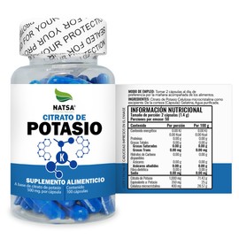 NATSA Citrato de Potasio 100 cápsulas, calidad Premium