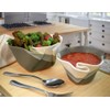 Contemporary Twist Salad and Soup Bowl Set in Grey/White, Handmade