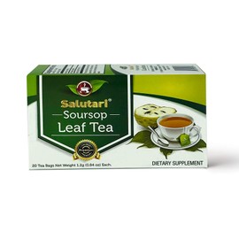 SALUTARI Soursop Leaf Tea – 20 Soursop Tea Bags – Premium Herbal Ingredients – Graviola Tea Dietary Supplement – Supports Cell Regeneration, Immune System