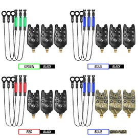 Fishing Bite Alarms Chain Alert Swinger Set Digital Fishing Alarm Kit LED Alarm Indicator Alert Fishing Swinger Fishing Tackle with Zippered Box