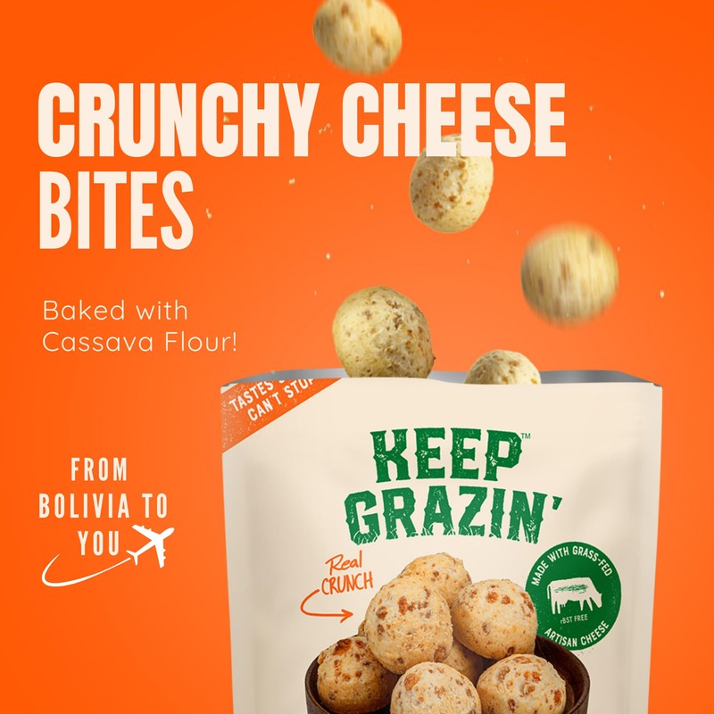 Keep Grazin Grain Free Crunchy Cheese Biscuits - Grilled Cheese