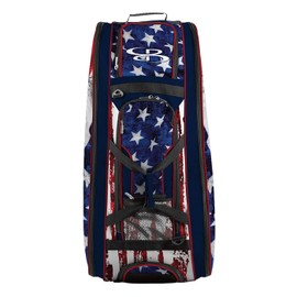 Boombah Beast Rolling Bat Bag 2.0-40" x 14" x 13" - USA Stars & Stripes Navy/Red/White - Holds 8 Bats, Glove and Shoe Compartments