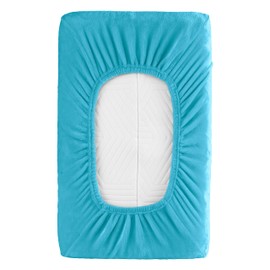 BaSaTex Cashmere Plush Cushion Covers Pack of 2 for Neck Pillow and Health Pillow Cuddly Soft Cushion Cover Approx. 45-60 x 30-40 cm - 20 cm Bridge | Colour: Petrol