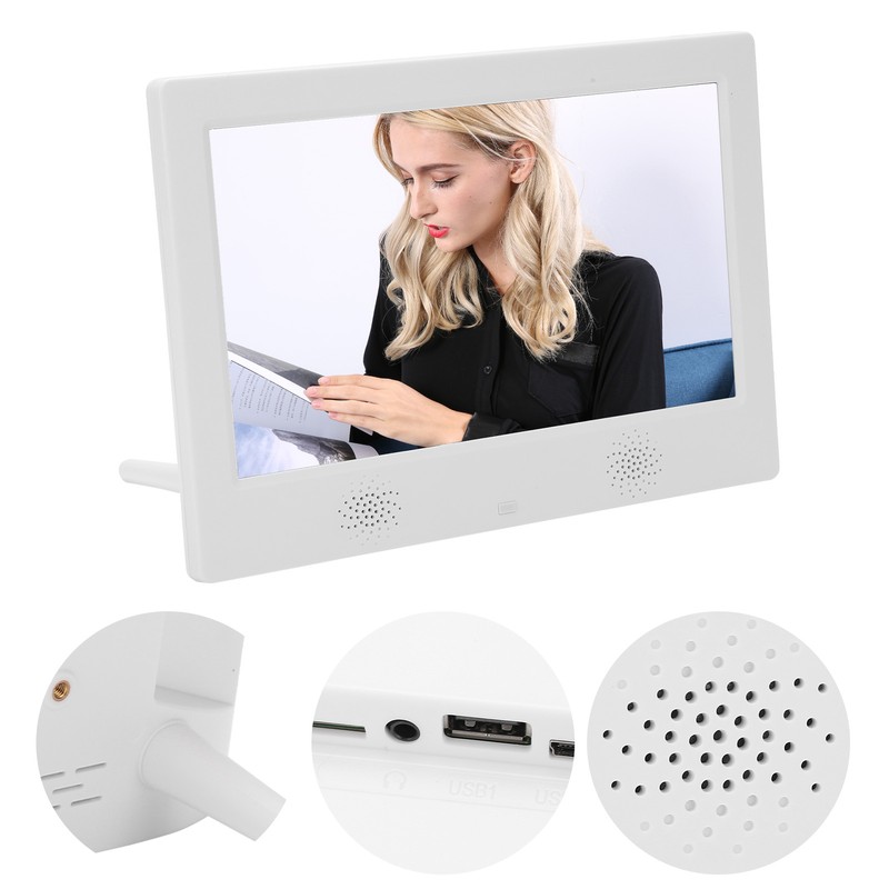 10in HD Digital Photo Frame 1024x600 Resolution Support MP3/MP4/Image Playback
