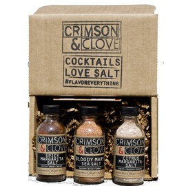 Cocktail Rimming Salt Gift Set by Crimson & Clove - Bloody Mary Salt, Citrus Margarita Salt and Spicy Margarita Salt