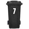 Packwith Pack of 4 White Wheelie Bin Number 7 Stickers